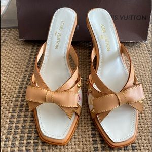 NIB LOUIS VUITTON MULTI COLOR WEDGE HEEL SANDALS